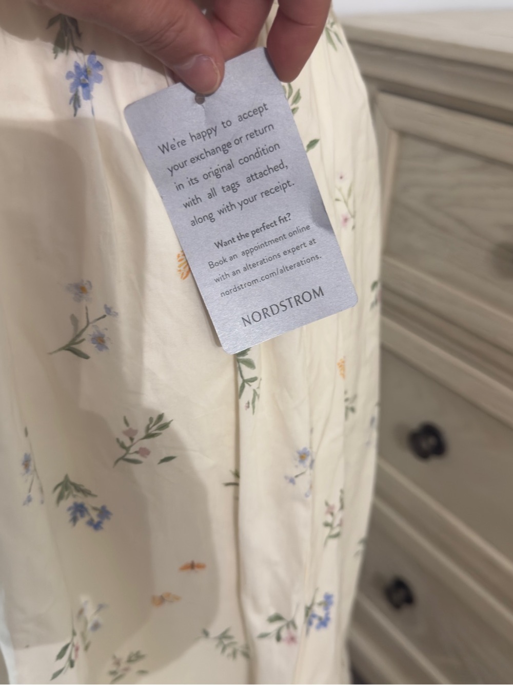 Nordstrom Cream Floral Puff-Sleeve Maxi Dress - Picture 3 of 5
